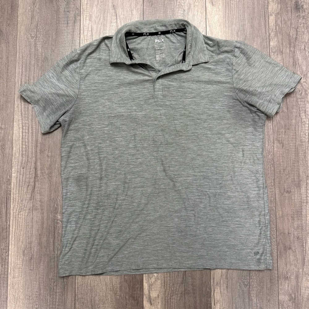 FLX Heather Green Polo Shirt
